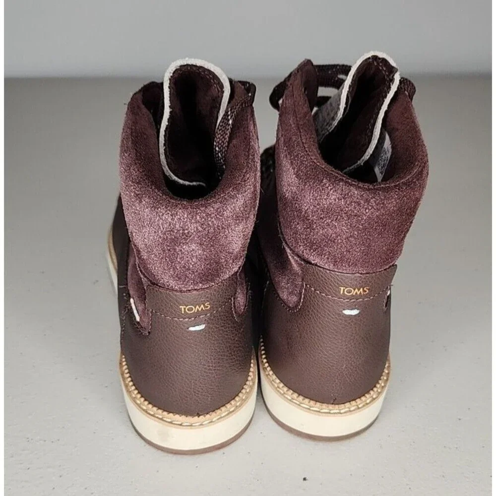 TOMS Womens Mesa Waterproof Combat Suede/Leather Ankle Lace Up Boots Size 10 EUC